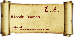 Blanár Andrea névjegykártya
