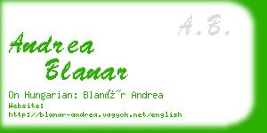 andrea blanar business card